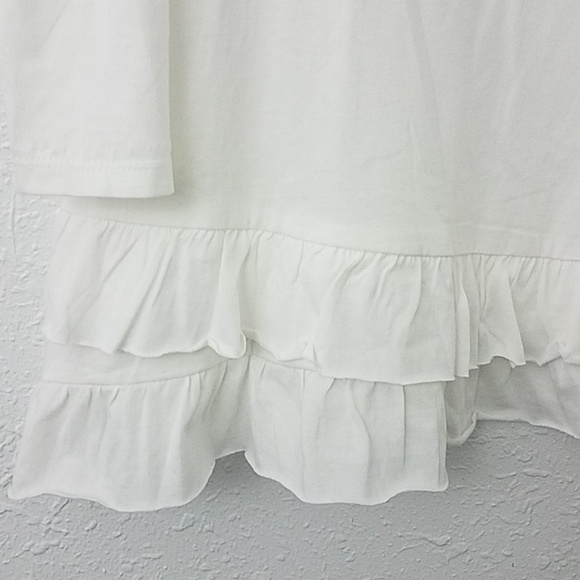 UMGEE small cold shoulder blouse ruffled hem coastal beach boho - Picture 4 of 7